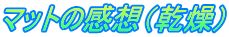 マットの感想(乾燥)